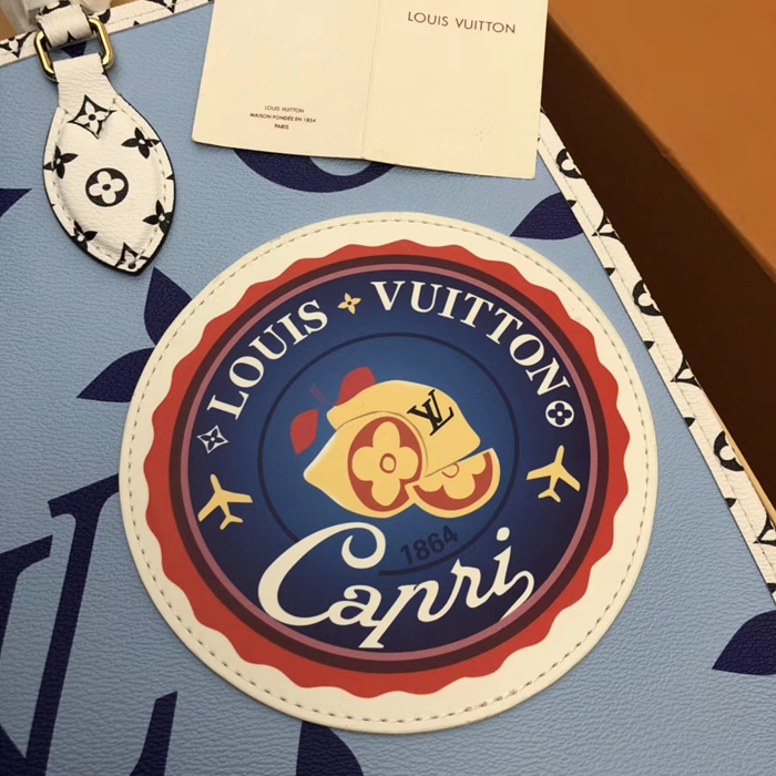 Сумка Louis Vuitton Onthego M44572 Monogram Coated Canvas "Blue" фото № 6