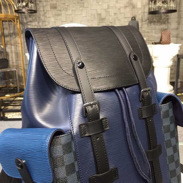 Рюкзак Louis Vuitton Christopher PM Backpack Bag Epi Canvas Spring Summer 2018 Collection M51457 Navy "Navy Blue" фото № 4
