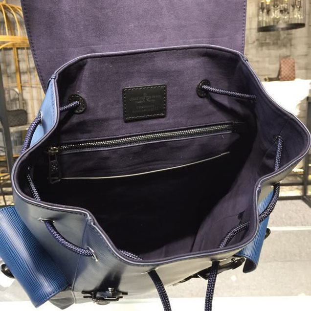 Рюкзак Louis Vuitton Christopher PM Backpack Bag Epi Canvas Spring Summer 2018 Collection M51457 Navy "Navy Blue" фото № 10