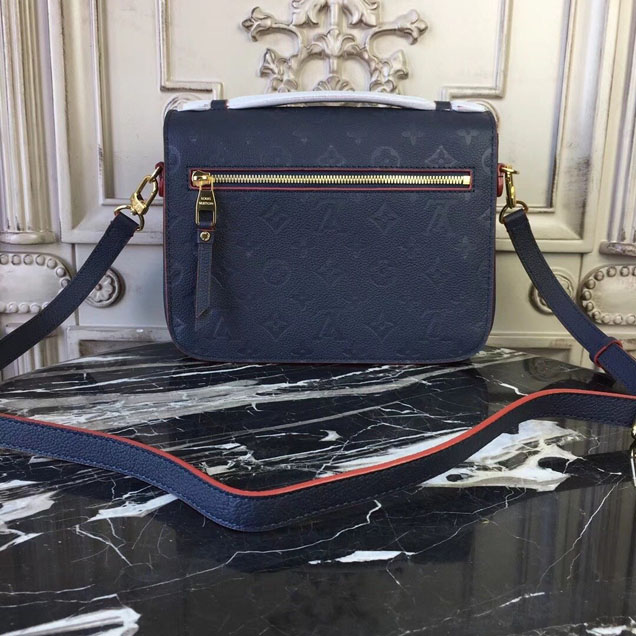 Сумка Louis Vuitton Pochette Metis 25cm Bag Monogram Empreinte Canvas Spring Summer 2018 Collection M44071 Marine Rouge "Navy Blue" фото № 6