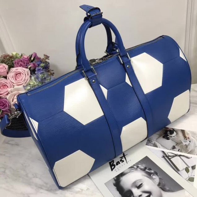 Сумка Louis Vuitton Keepall Bandouliere 50 Travel Bag M52120 2018 "Blue" фото № 3