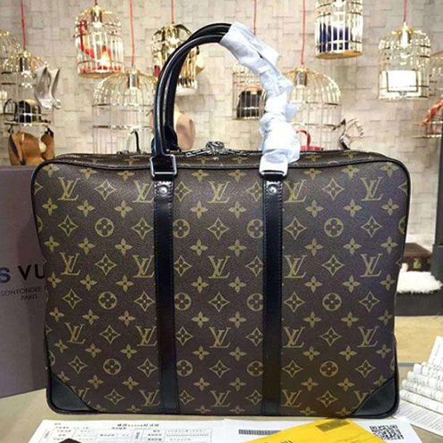 Портфель Louis Vuitton M40225 Porte-Documents Voyage Briefcase Monogram Macassar Canvas "Brown" фото № 3