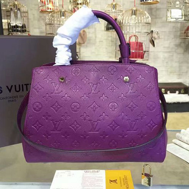 Сумка Louis Vuitton M41046 Montaigne MM Tote Bag Monogram Empreinte Leather "Purple" фото № 4