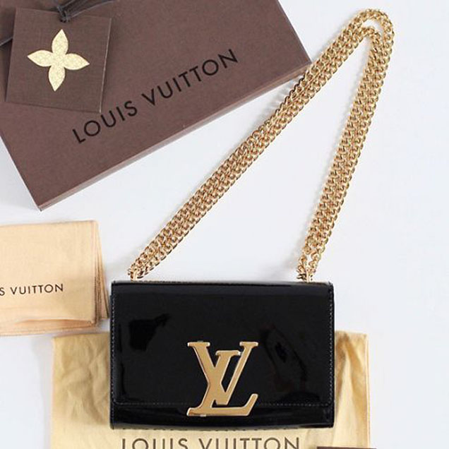 Сумка Louis Vuitton M50433 Chain Louise MM Crossbody Bag Monogram Vernis "Black" фото № 4