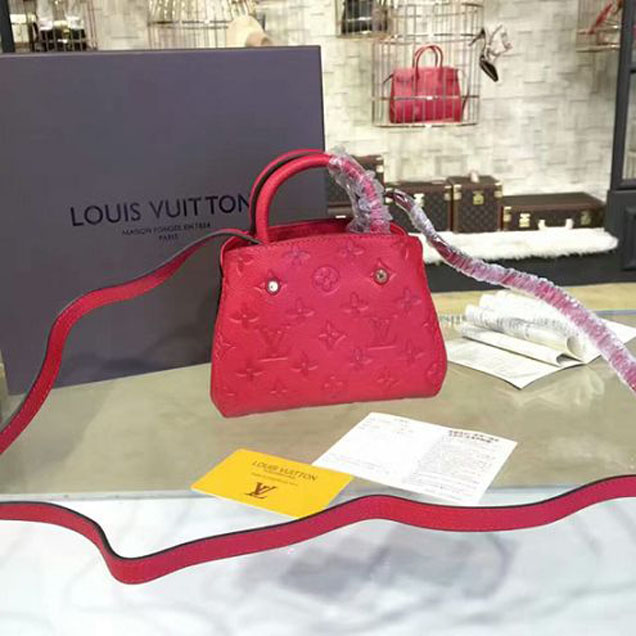 Сумка Louis Vuitton M50865 Nano Montaigne Tote Bag Monogram Empreinte Leather "Red" фото № 2
