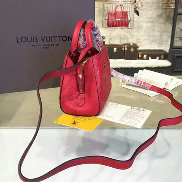 Сумка Louis Vuitton M50865 Nano Montaigne Tote Bag Monogram Empreinte Leather "Red" фото № 3