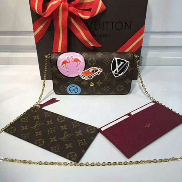 Сумка Louis Vuitton M62145 Pochette Felicie Crossbody Bag Monogram Canvas "Brown" фото № 2