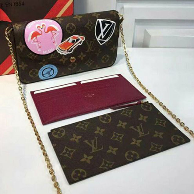 Сумка Louis Vuitton M62145 Pochette Felicie Crossbody Bag Monogram Canvas "Brown" фото № 3