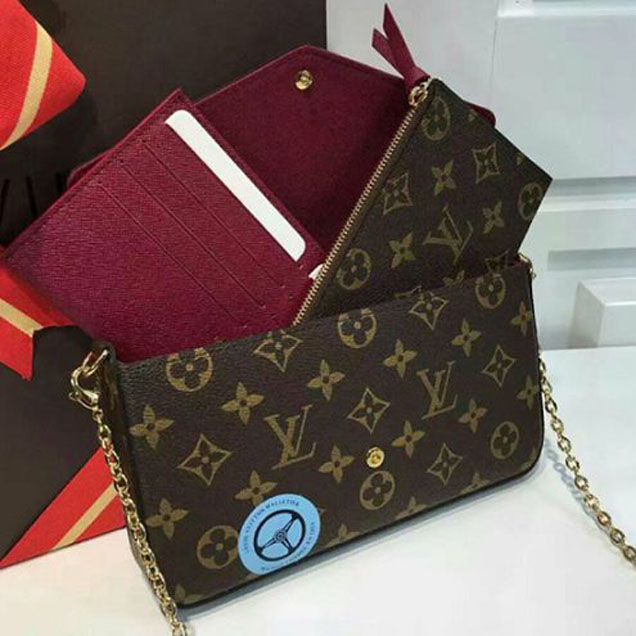 Сумка Louis Vuitton M62145 Pochette Felicie Crossbody Bag Monogram Canvas "Brown" фото № 7