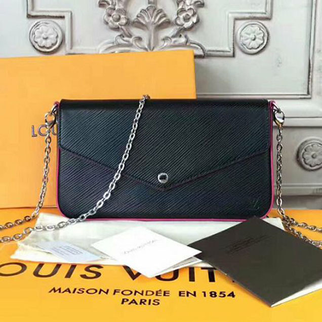 Клатч Louis Vuitton M64579 Pochette Felicie Crossbody Bag Epi Leather "Black" фото № 2