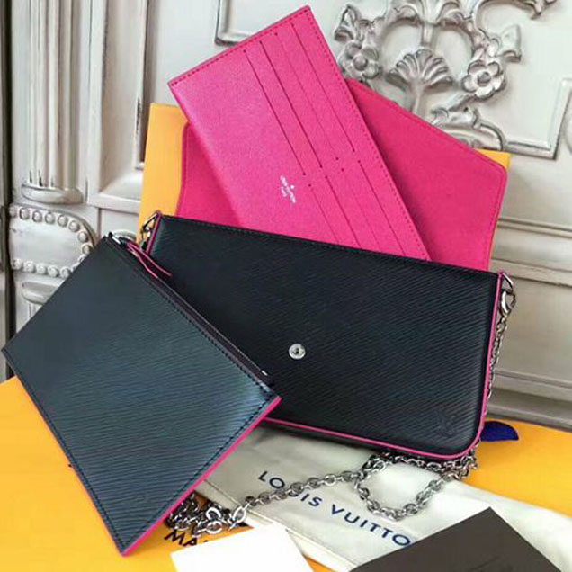 Клатч Louis Vuitton M64579 Pochette Felicie Crossbody Bag Epi Leather "Black" фото № 8