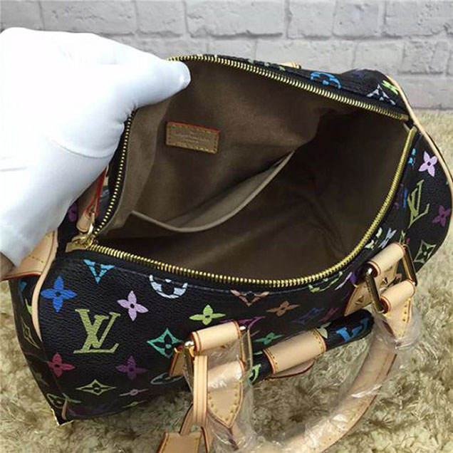 Сумка Louis Vuitton M92642 Speedy 30 Tote Bag Monogram Multicolore Canvas "Black" фото № 6