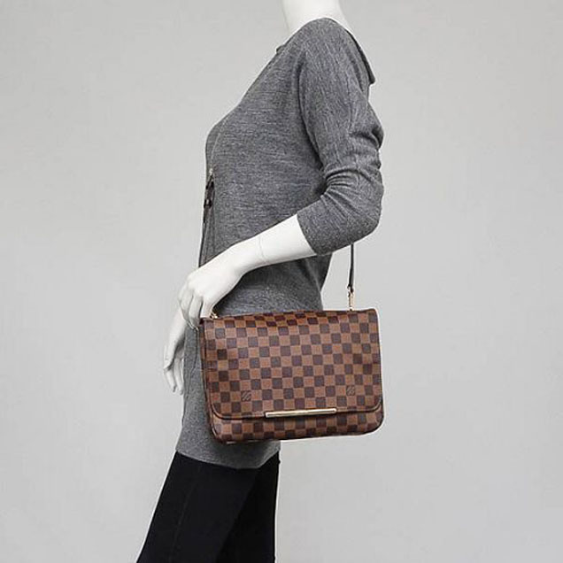 Сумка Louis Vuitton N41253 Hoxton GM Crossbody Bag Damier Ebene Canvas "Brown" фото № 9