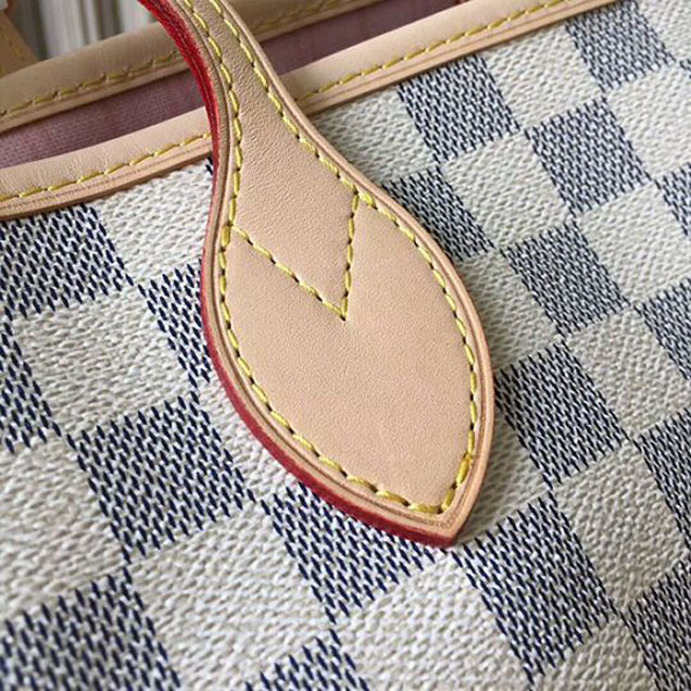 Сумка Louis Vuitton N41605 Neverfull MM Shoulder Bag Damier Azur Canvas "White" фото № 5