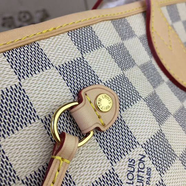 Сумка Louis Vuitton N41605 Neverfull MM Shoulder Bag Damier Azur Canvas "White" фото № 6