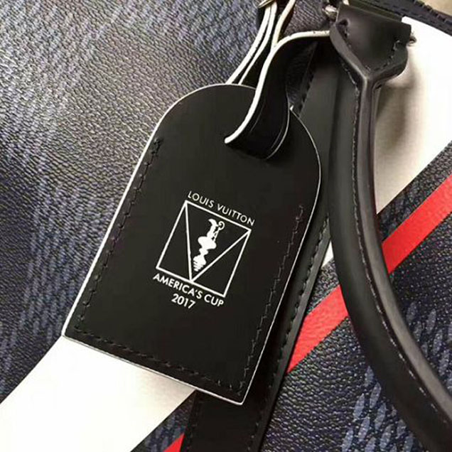 Сумка Louis Vuitton N44010 Keepall 55 Bandouliere Duffel Bag Damier Cobalt Canvas "Navy Blue" фото № 4