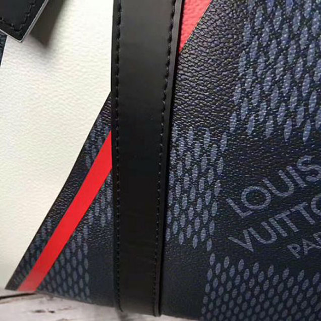 Сумка Louis Vuitton N44010 Keepall 55 Bandouliere Duffel Bag Damier Cobalt Canvas "Navy Blue" фото № 6
