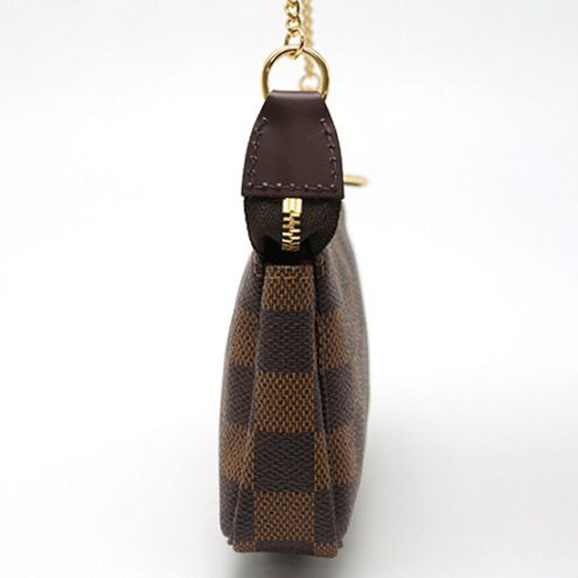 Сумка Louis Vuitton N58009 Mini Pochette Accessoires Damier Ebene Canvas "Brown" фото № 8