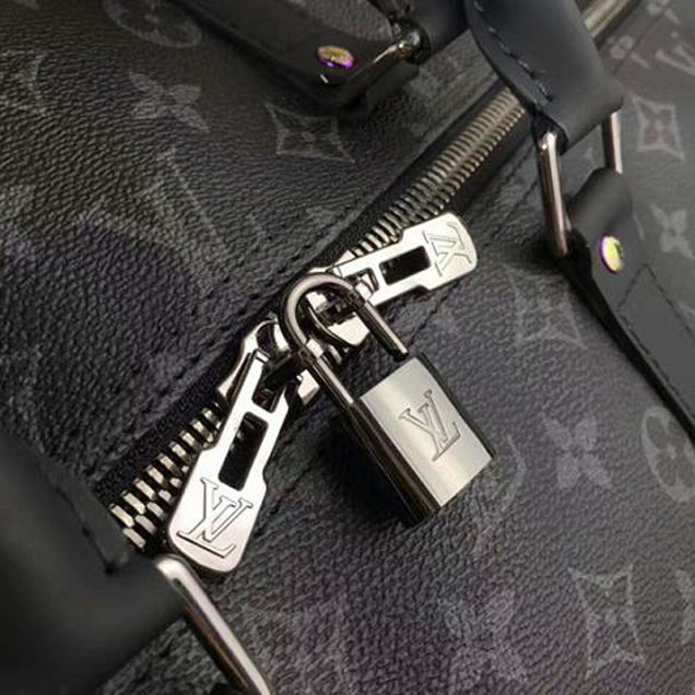 Сумка Louis Vuitton M43414 Keepall 55 Bandouliere Duffel Bag Monogram Eclipse Canvas "Black" фото № 5