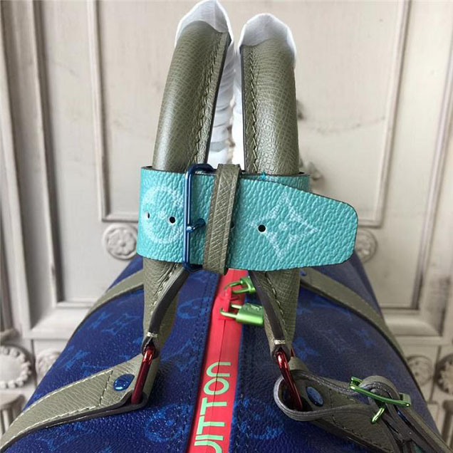 Сумка Louis Vuitton Monogram Canvas Keepall Bandouliere 45 M43855 "Navy Blue" фото № 6