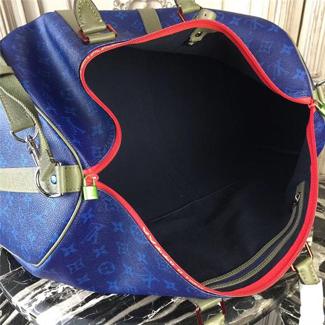 Сумка Louis Vuitton Monogram Canvas Keepall Bandouliere 45 M43855 "Navy Blue" фото № 9