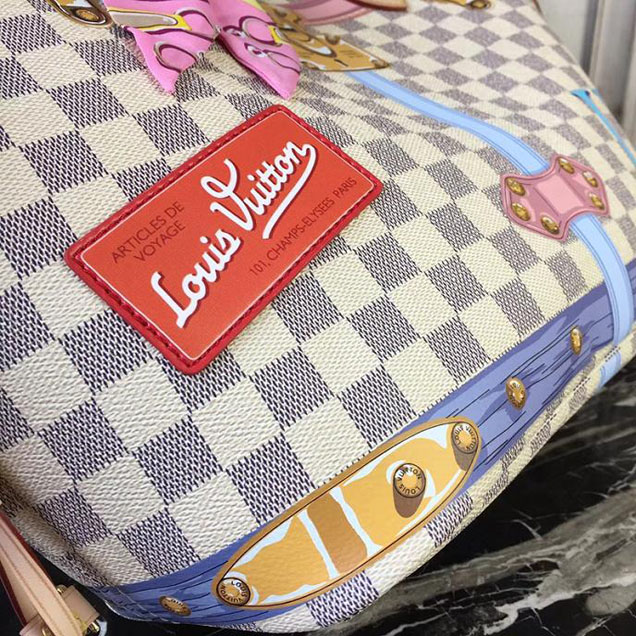 Сумка Louis Vuitton Damier Azur Canvas Neverfull MM N41065 "White" фото № 5