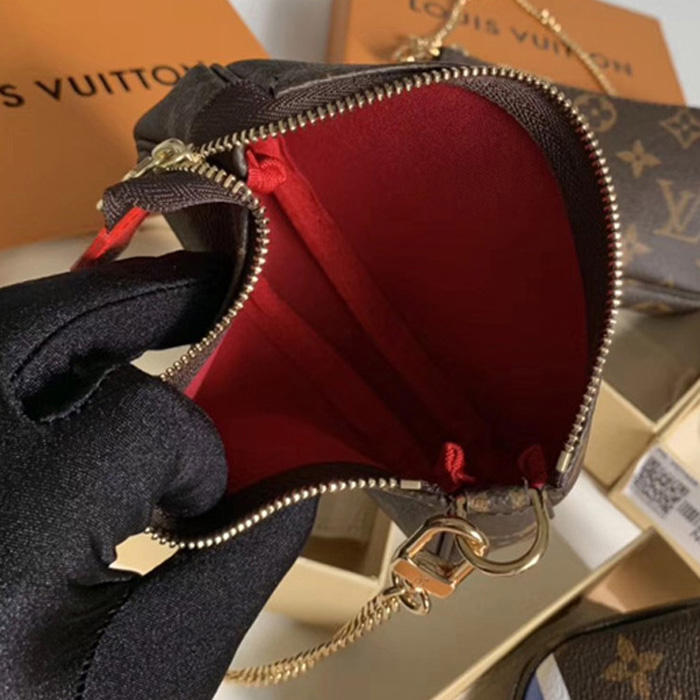 Сумка Louis Vuitton Mini Pochette Accessoires M63830 Monogram Canvas "Brown" фото № 9