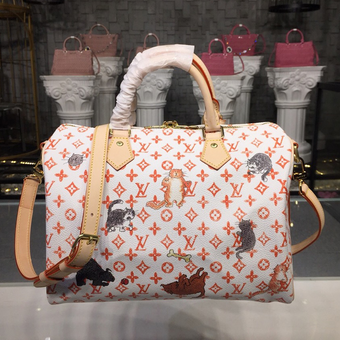 Сумка Louis Vuitton Speedy 30 Bandouliere M44400 Monogram Canvas "White" фото № 4