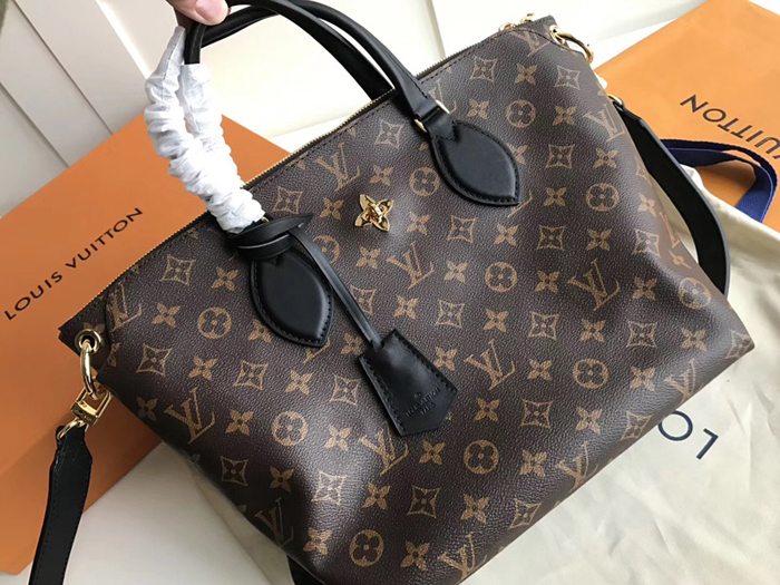 Сумка Louis Vuitton Flower Zipped Tote MM M44347 Monogram Canvas Black "Brown" фото № 2