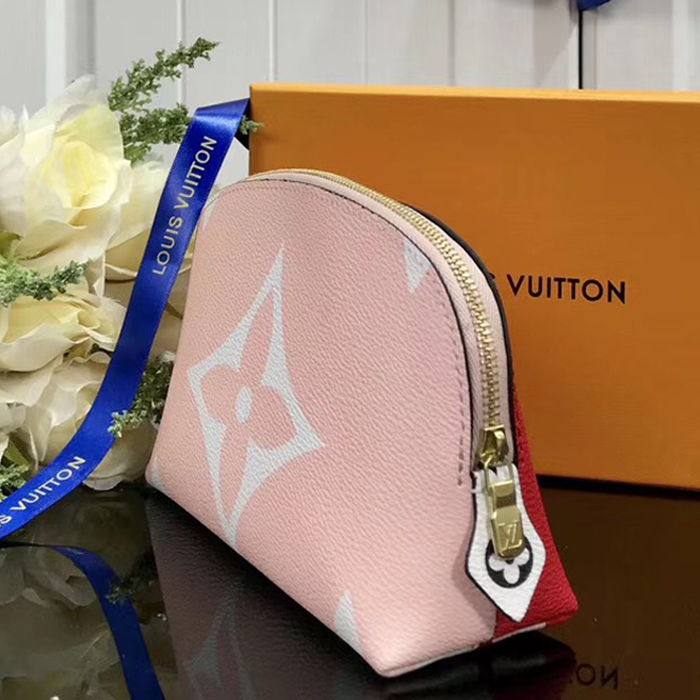 Косметичка Louis Vuitton Pochette Cosme XL M67694 Monogram Coated Canvas Pink "Red" фото № 3
