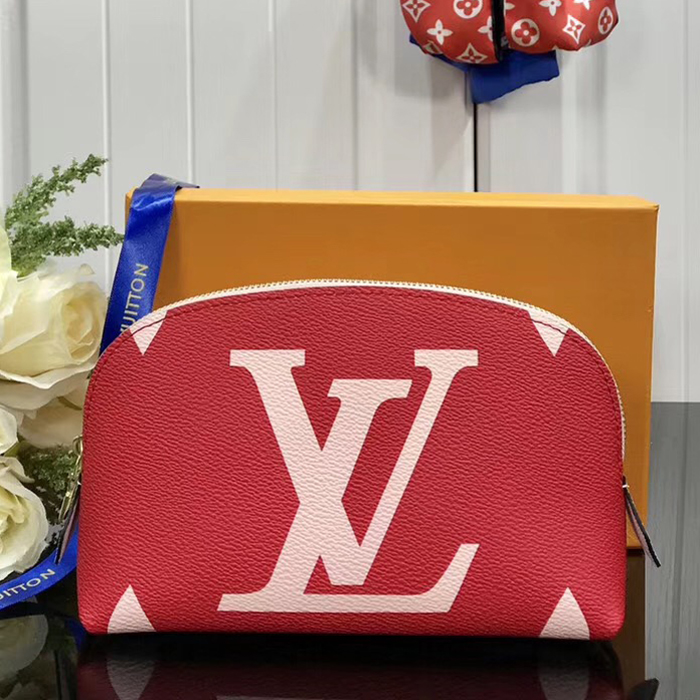 Косметичка Louis Vuitton Pochette Cosme XL M67694 Monogram Coated Canvas Pink "Red" фото № 2