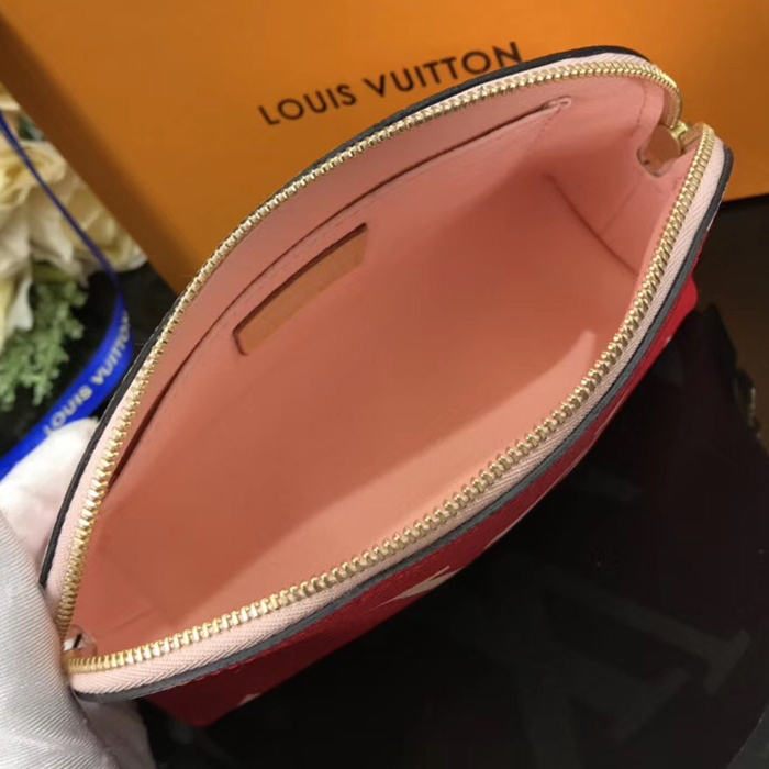 Косметичка Louis Vuitton Pochette Cosme XL M67694 Monogram Coated Canvas Pink "Red" фото № 9
