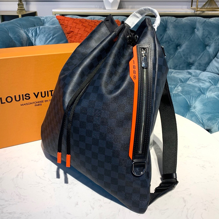 Рюкзак Louis Vuitton Drawstring Backpack N40170 Damier Cobalt Canvas "Navy Blue" фото № 3