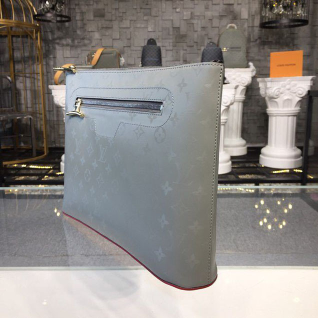 Клатч Louis Vuitton Pochette Cosmos Clutch Bag Monogram Titanium Canvas Fall Winter 2018 Collection M63240 Grey "Brown" фото № 3