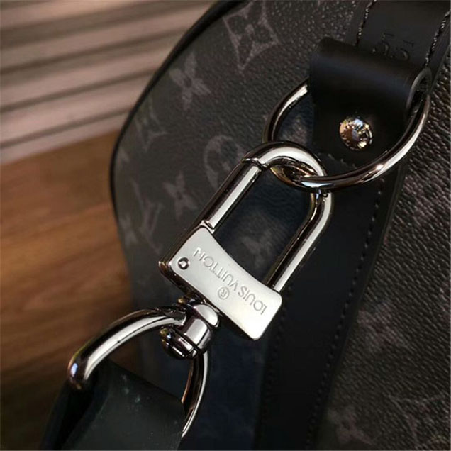 Сумка Louis Vuitton M40605 Keepall 55 Bandouliere Duffel Bag Monogram Eclipse Canvas "Black" фото № 7