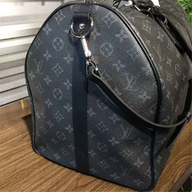 Сумка Louis Vuitton M40605 Keepall 55 Bandouliere Duffel Bag Monogram Eclipse Canvas "Black" фото № 8