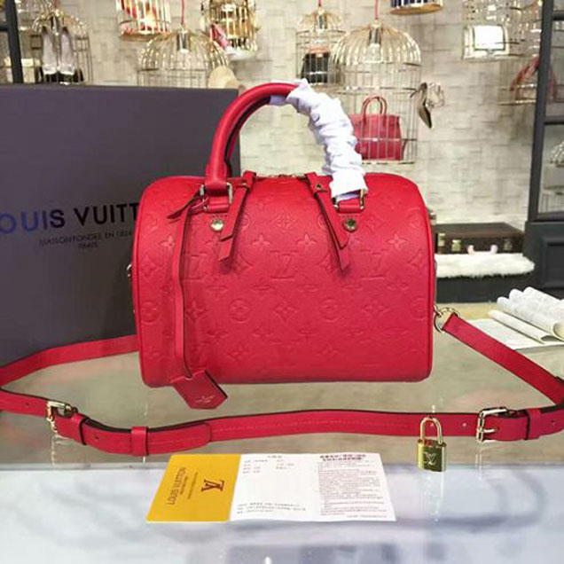 Сумка Louis Vuitton M41187 Speedy 25 Tote Bag Monogram Empreinte Leather "Red" фото № 2