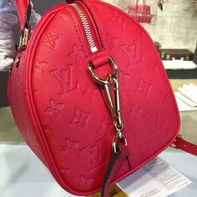 Сумка Louis Vuitton M41187 Speedy 25 Tote Bag Monogram Empreinte Leather "Red" фото № 5