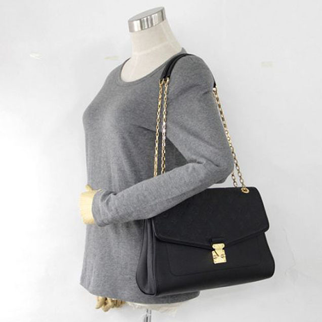 Сумка Louis Vuitton M48933 Saint-Germain MM Shoulder Bag Monogram Empreinte Leather "Black" фото № 9