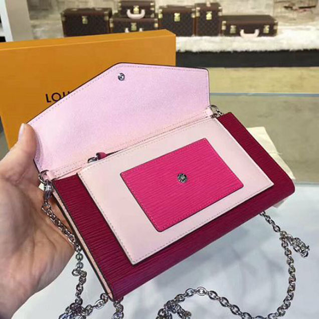 Сумка Louis Vuitton M62252 Chain Wallet Epi Leather "Red" фото № 8