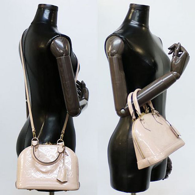 Сумка Louis Vuitton M90064 Alma BB Tote Bag Monogram Vernis "Beige" фото № 9