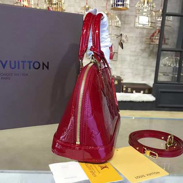 Сумка Louis Vuitton M91606 Alma BB Tote Bag Monogram Vernis "Red" фото № 3