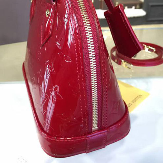 Сумка Louis Vuitton M91606 Alma BB Tote Bag Monogram Vernis "Red" фото № 6