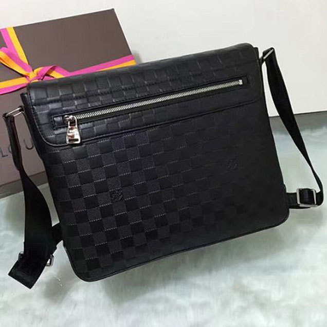 Сумка Louis Vuitton N41284 District MM Messenger Bag Damier Infini Leather "Black" фото № 3