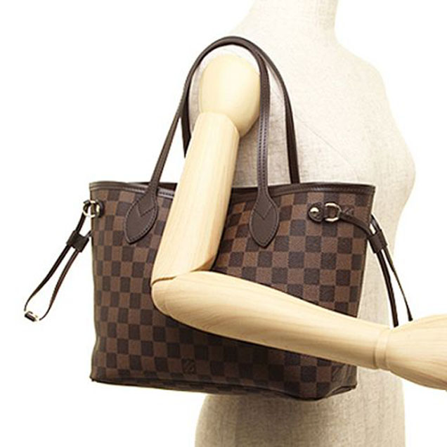 Сумка Louis Vuitton N41359 Neverfull PM Shoulder Bag Damier Ebene Canvas "Brown" фото № 10