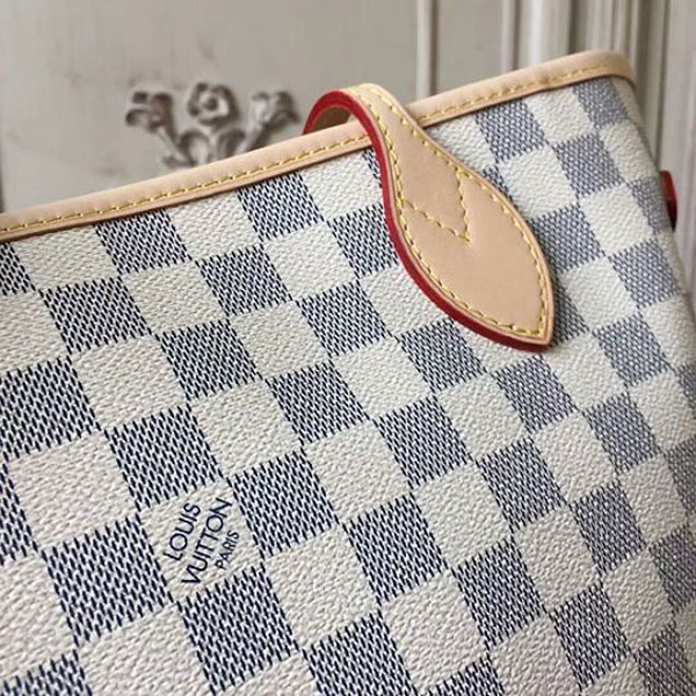 Сумка Louis Vuitton N41361 Neverfull MM Shoulder Bag Damier Azur Canvas "White" фото № 7