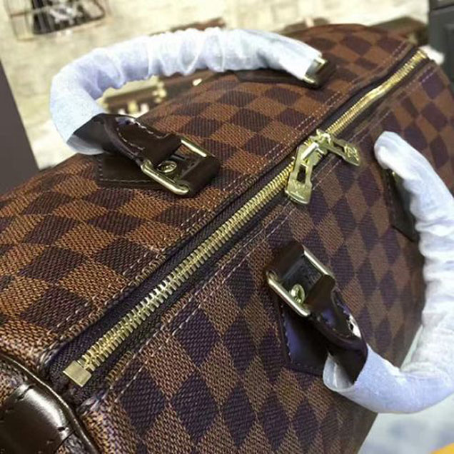 Сумка Louis Vuitton N41366 Speedy Bandouliere 35 Tote Bag Damier Ebene Canvas "Brown" фото № 5