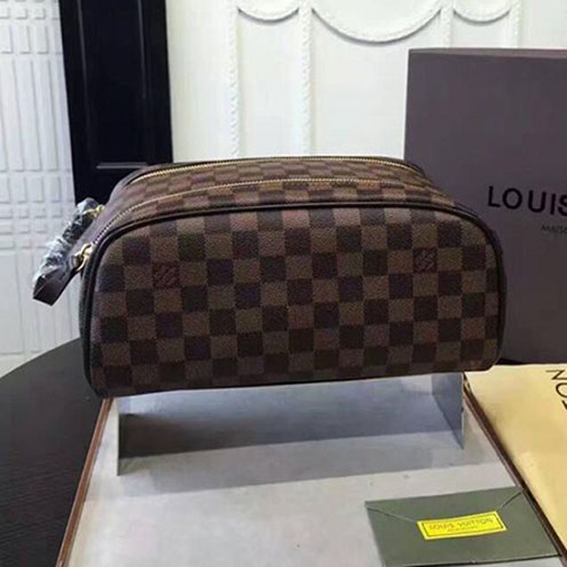 Косметичка Louis Vuitton N47527 King Size Toiletry Bag Damier Ebene Canvas "Brown" фото № 2