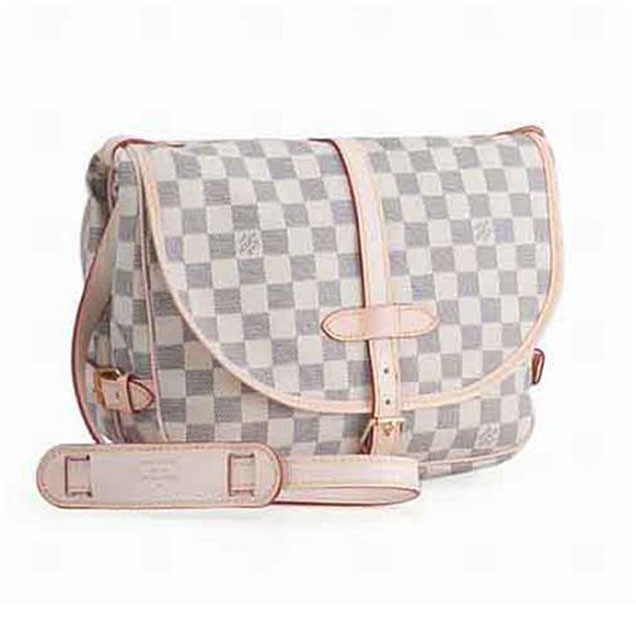 Сумка Louis Vuitton N48202 Saumur Crossbody Bag Damier Azur Canvas "White" фото № 3