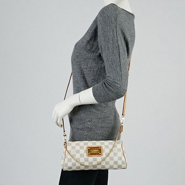 Сумка Louis Vuitton N55214 Eva Clutch Damier Azur Canvas "White" фото № 10